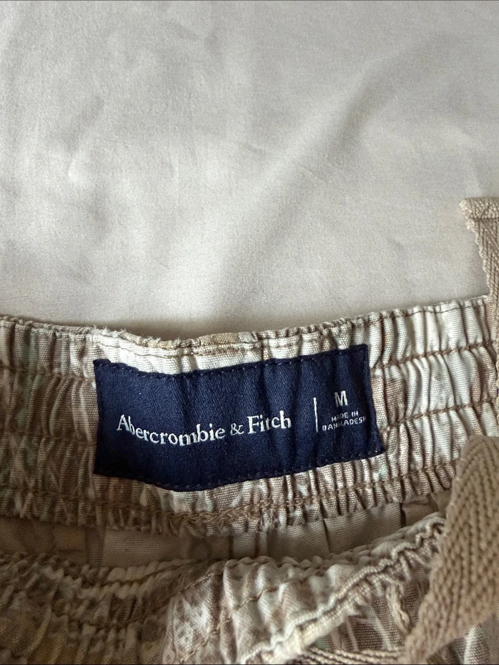 Abercrombie Beige Camo Shorts - Lightweight Summer Shorts